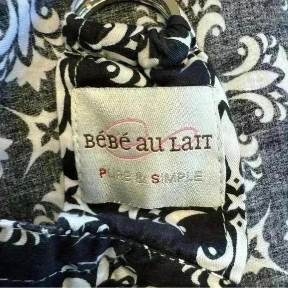 🌈 6/$60 BEBE AU LAIT hooped nursing cover black white terry corners adjustable - Picture 3 of 4